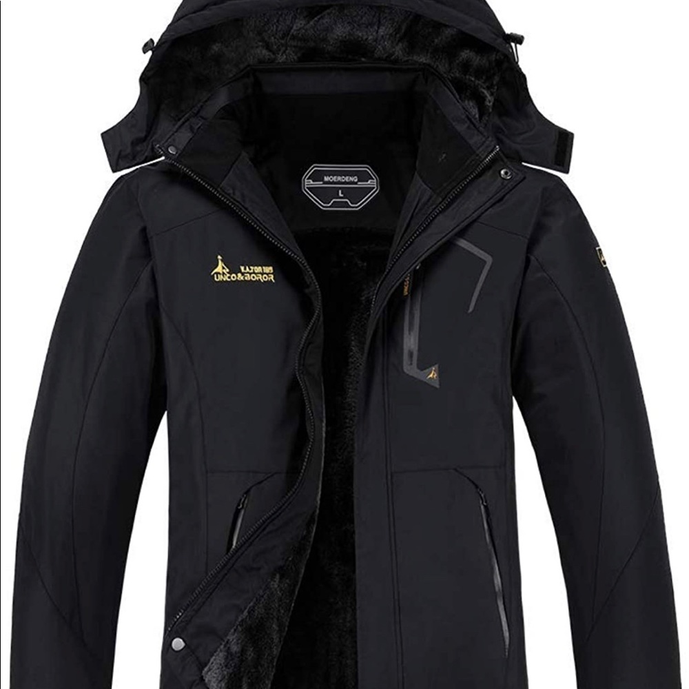 Moerdeng Waterproof Ski Hooded Jacket.  Black. Women’s Size  Medium NEW!!